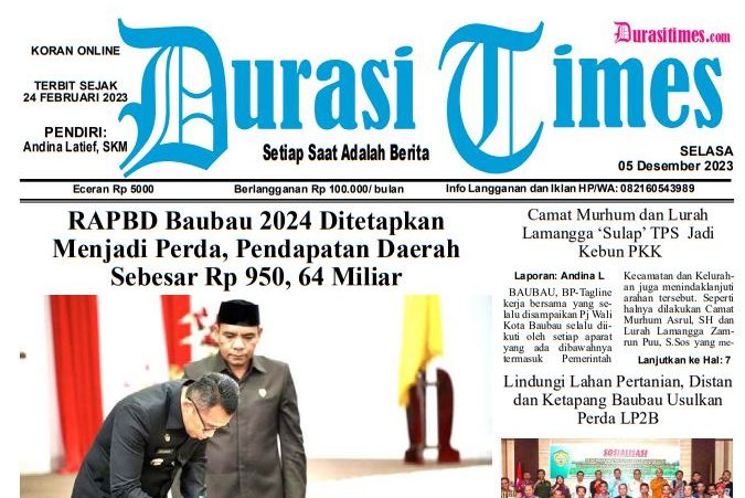 Koran Online Durasi Times, Edisi 05 Desember 2023 1 Koran Online Durasi Times, Edisi 05 Desember 2023