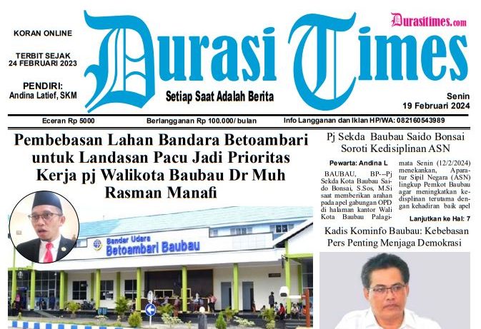 Koran Online Durasi Times, Edisi 19 Februari 2024 1 Koran Online Durasi Times, Edisi 19 Februari 2024