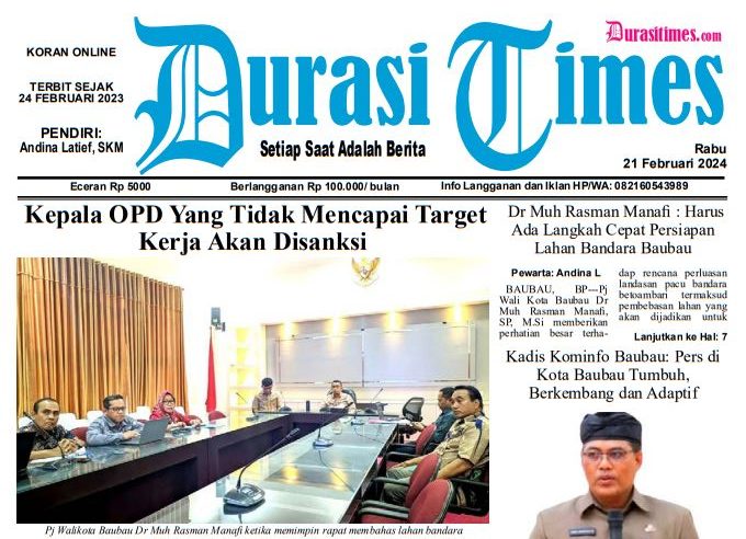 Koran Online Durasi Times, Edisi 21 Februari 2024