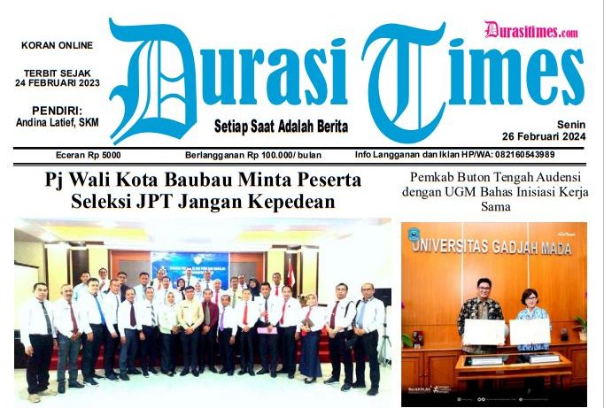 Koran Online Durasi Times, Edisi 26 Februari 2024