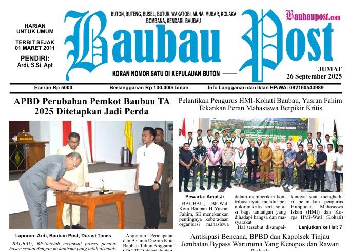 Koran Online Baubau Post Edisi 26 September 2025
