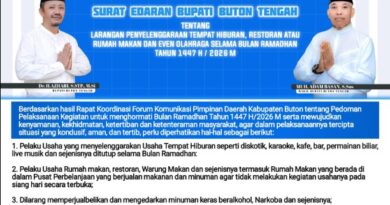 Pemkab Buton Tengah Terbitkan Edaran Larangan Hiburan Selama Ramadhan 1447 H