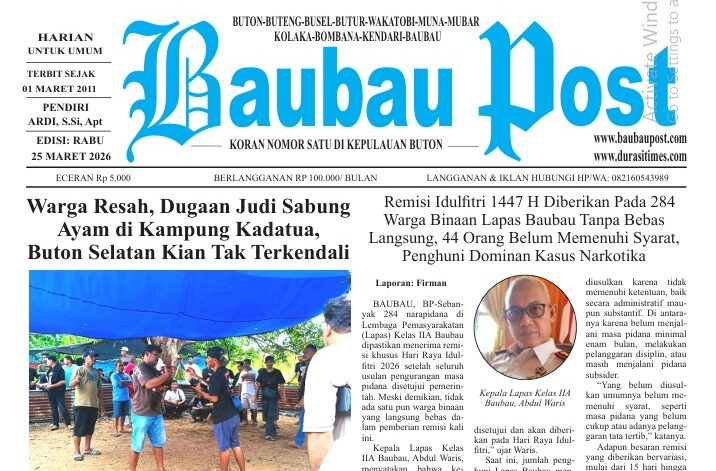 Koran Online Baubau Post Edisi 25 Maret 2026