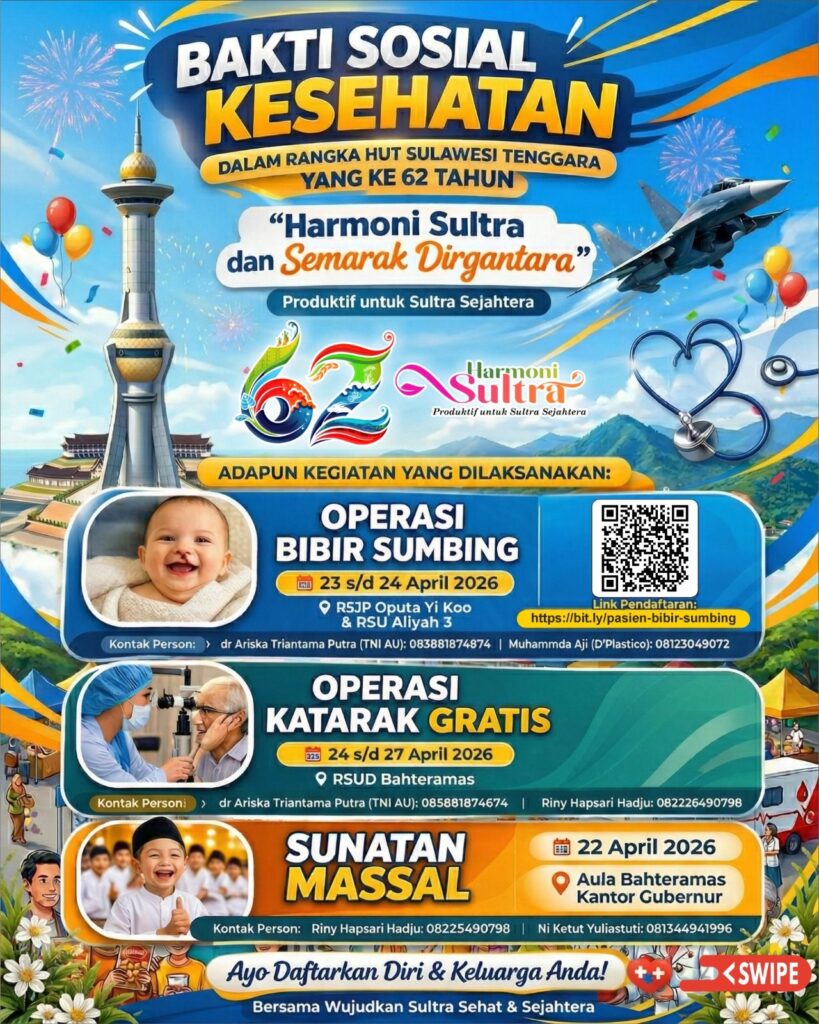 HUT ke-62 Sultra, Baksos Kesehatan Gratis Jangkau Ratusan Warga