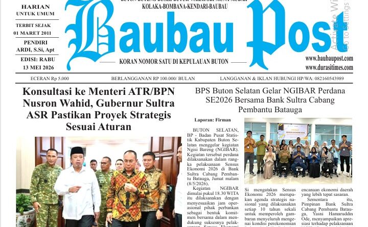 Koran Online Baubau Post Edisi 13 Mei 2026