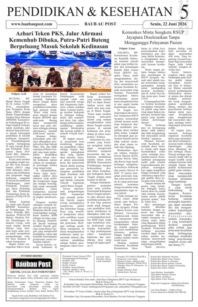 Koran Online Baubau Post Edisi 22 Juni 2026 6 05 11