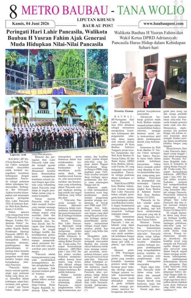 Koran Online Baubau Post Edisi 04 Juni 2026 9 08 2
