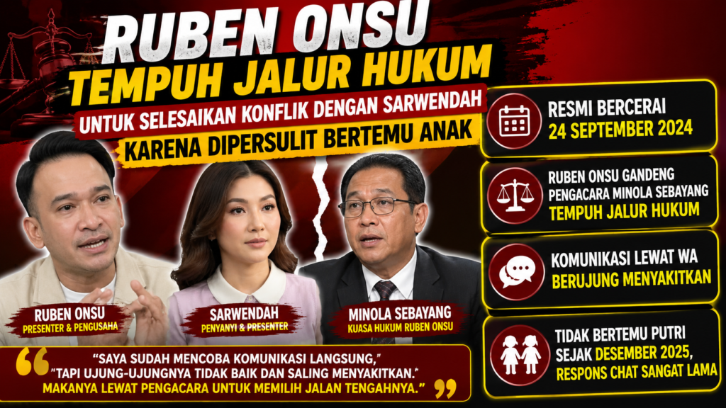 Ruben Onsu Tempuh Jalur Hukum untuk Selesaikan Konflik Pascacerai Dua tahun Dengan Sarwendah