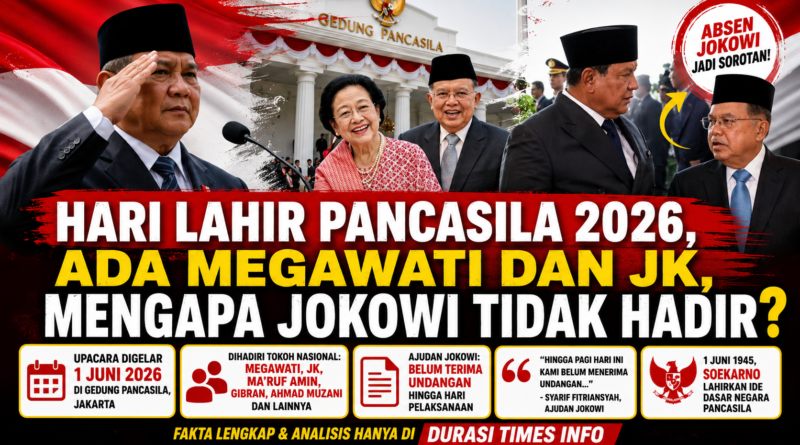 Prabowo Pimpin Upacara Harla Pancasila 2026, Jokowi Tidak Tampak di Gedung Pancasila, Megawati dan JK Hadir