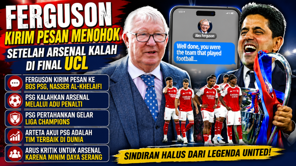 Ferguson Puji PSG Setelah Arsenal Gagal Raih Gelar Ganda di Eropa