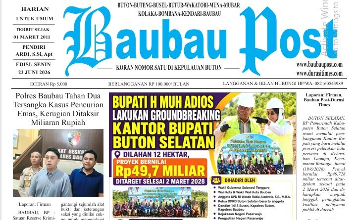 Koran Online Baubau Post Edisi 22 Juni 2026