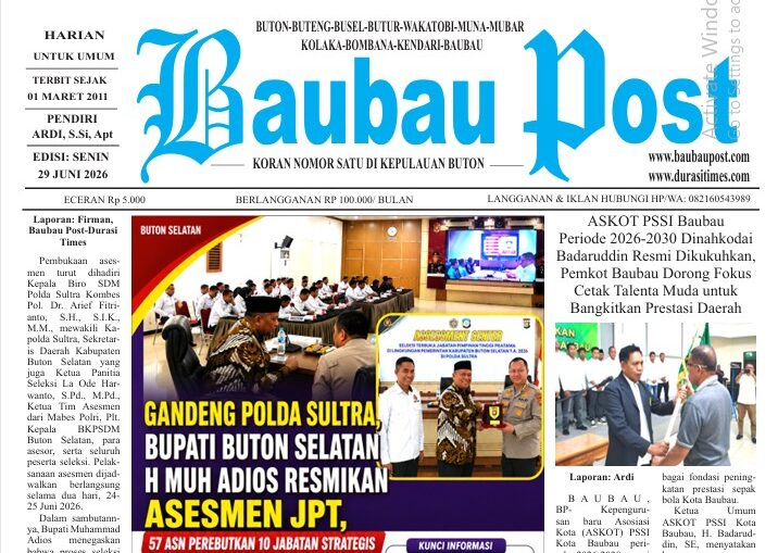 Koran Online Baubau Post Edisi 29 Juni 2026 1 Koran Online Baubau Post Edisi 29 Juni 2026