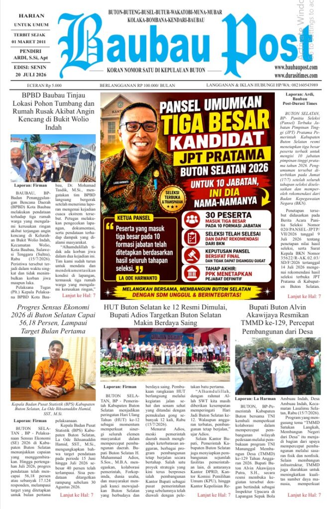 Koran Online Baubau Post Edisi 20 Juli 2026 2 01 3
