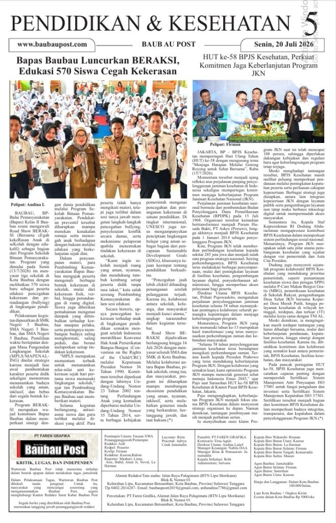 Koran Online Baubau Post Edisi 20 Juli 2026 6 05 4