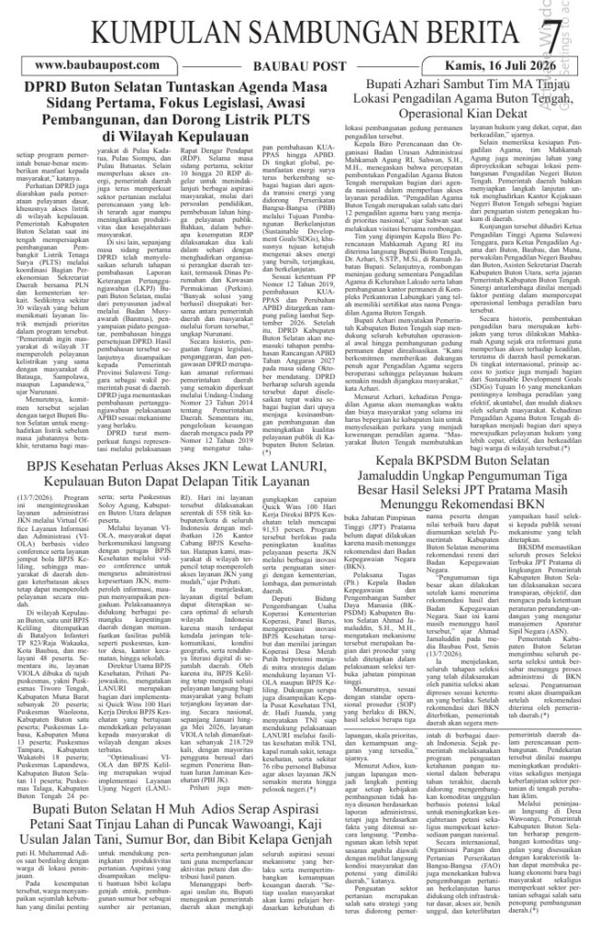 Koran Online Baubau Post Edisi 16 Juli 2026 8 07 3