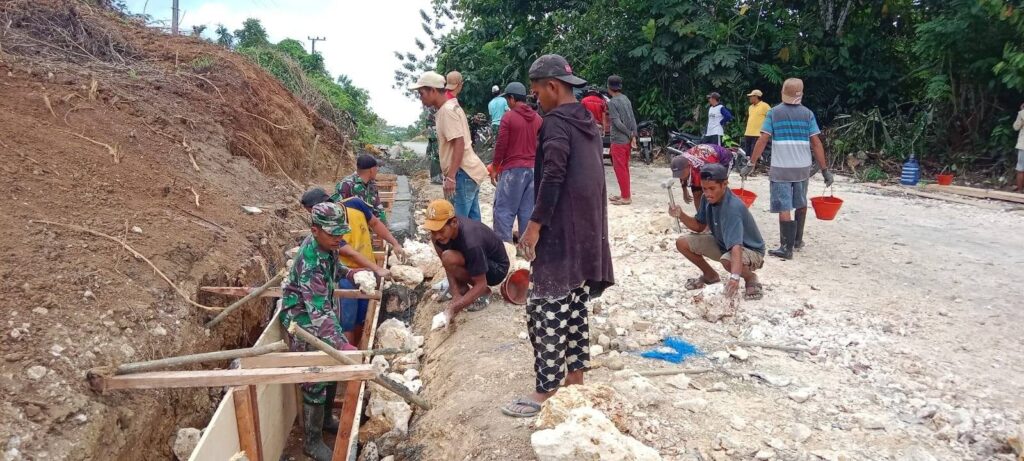 Satgas TMMD Ke-129 Targetkan Drainase Desa Ambuau Indah Segera Rampung di Buton