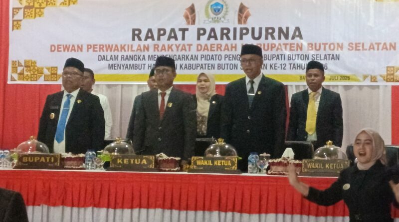 Rapat Paripurna DPRD, Bupati Buton Selatan H Muh Adios Ajak Seluruh Elemen Bersama Bangun Buton Selatan yang Sejahtera, Berbudaya, dan Berdaya Saing
