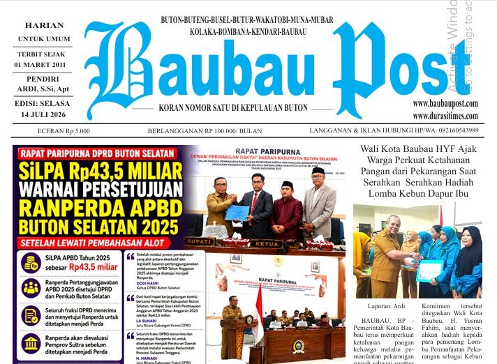 Koran Online Baubau Post Edisi 14 Juli 2026