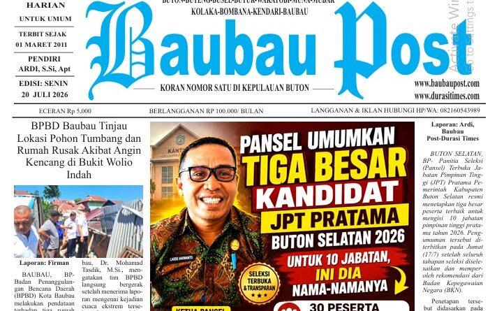 Koran Online Baubau Post Edisi 20 Juli 2026 1 Koran Online Baubau Post Edisi 20 Juli 2026