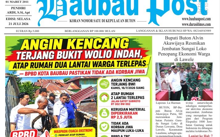 Koran Online Baubau Post Edisi 21 Juli 2026