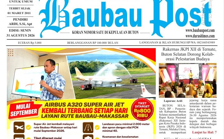 Koran Online Baubau Post Edisi 31 Agustus 2026