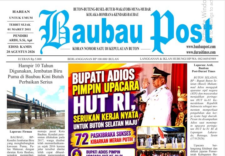 Koran Online Baubau Post Edisi 20 Agustus 2026