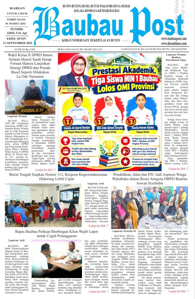 Koran Online Baubau Post Edisi 21 September 2026 2 01 4