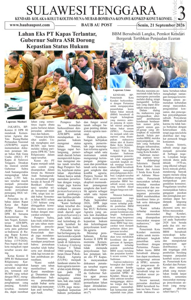 Koran Online Baubau Post Edisi 21 September 2026 4 03 4