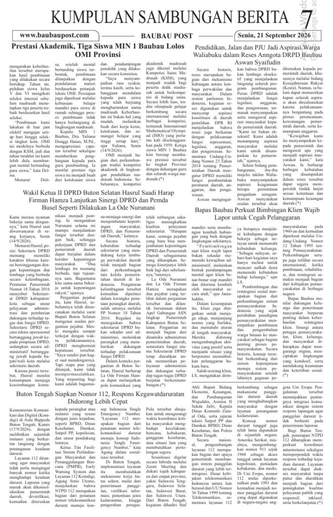 Koran Online Baubau Post Edisi 21 September 2026 8 07 4