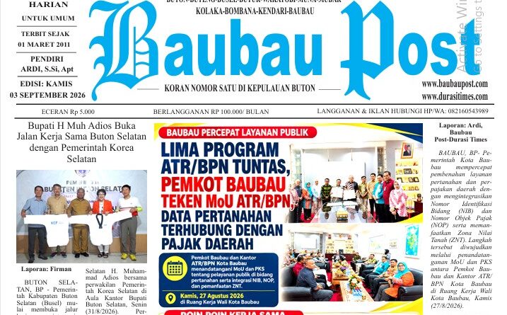 Koran Online Baubau Post Edisi 03 September 2026