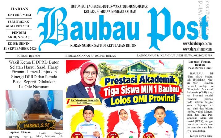 Koran Online Baubau Post Edisi 21 September 2026