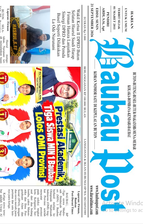 Koran Online Baubau Post Edisi 18 September 2026