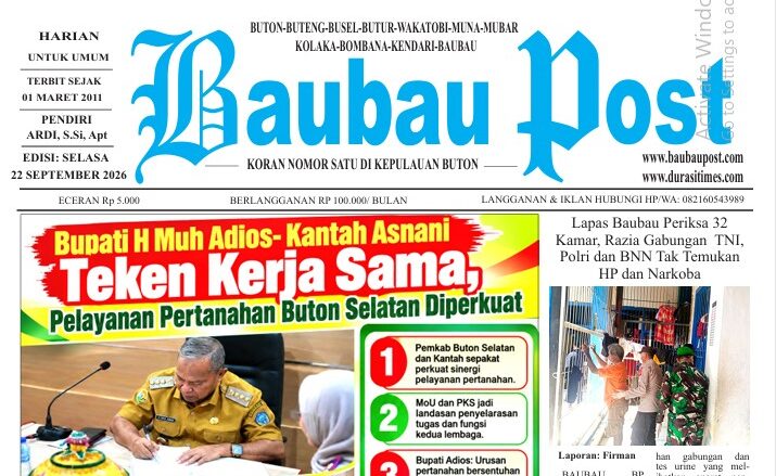 Koran Online Baubau Post Edisi 22 September 2026
