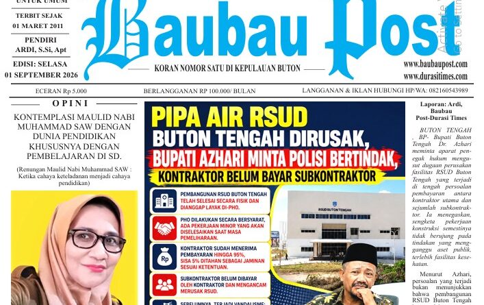 Koran Online Baubau Post Edisi 01 September 2026 Koran Online Baubau Post Edisi 01 September 2026