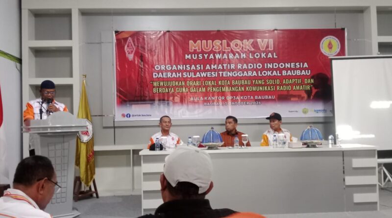Dr Moh Tasdik Wakili Wali Kota Baubau Buka Muslok IV ORARI, Pemkot Minta ORARI Adaptif Hadapi Perkembangan Teknologi Komunikasi Kebencanaan