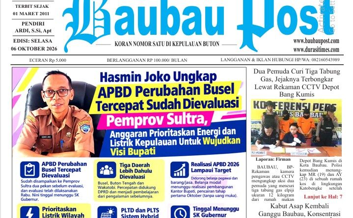 Koran Online Baubau Post Edisi 06 Oktober 2026