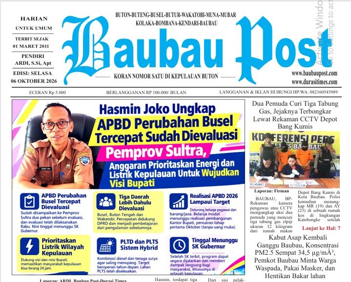 Koran Online Baubau Post Edisi 06 Oktober 2026