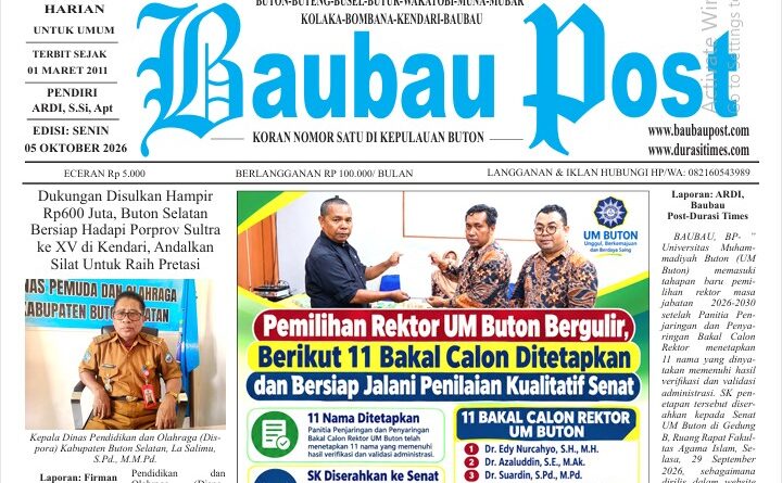 Koran Online Baubau Post Edisi 05 Oktober 2026