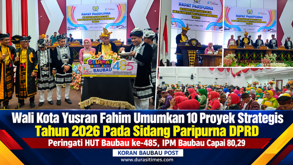 Wali Kota Yusran Fahim Umumkan 10 Proyek Strategis Tahun 2026 Pada Sidang Paripurna DPRD Peringati HUT Baubau ke-485, IPM Baubau Capai 80,29