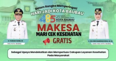 MAKESA Jadi Bagian Hari Jadi Kota Baubau ke-485, Warga Bisa Cek Kesehatan Gratis di Kotamara